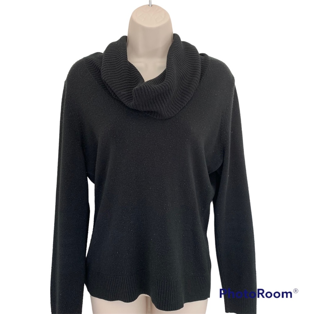 New York & Company Black Turtle Neck Sweater Top Size Medium Acrylic